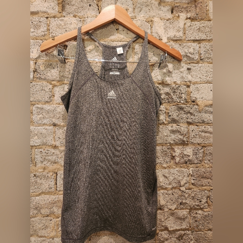 Adidas grey, racer-back, workout tank top